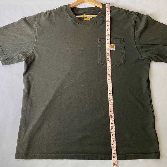 Carhartt Force Dark Moss Green Short Sleeve Relaxed Fit Pocket T Shirt Large - Picture 9 of 9